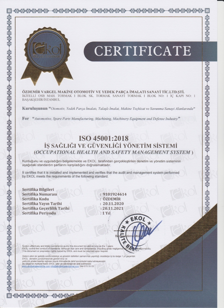 İş Sağlığı ve Güvenliği Yönetim Sistemi